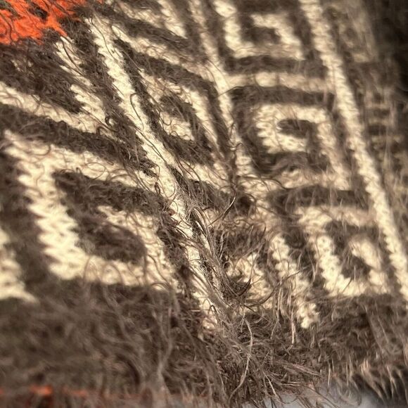 Western Tribal Aztec Fuzzy Soft Shawl Wrap poncho OS - Picture 5 of 9